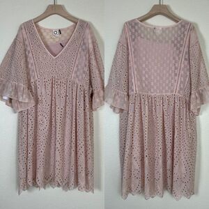 Anthropologie Pink Ruffled Tiered Sundress